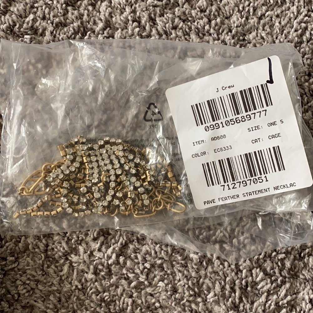 J Crew Women's Pave Feather Necklace item AD600 - Picture 2 of 4